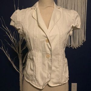 BCBG Cotton Capped Sleeve Blazer